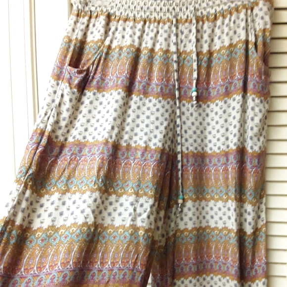 American Eagle Outfitters Pants - Boho Paisley Rainbow Drawstring Palazzo Pants S M